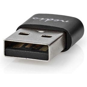 USB-Adapter | USB 2.0 | USB Type-A | USB Type-C Female | Vernikkeld | Recht | Metaal | Zwart | Envelop
