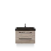 Seville Badmeubelset 80 cm - Craft Oak - Wastafel Hardsteen Wit Lucca - thumbnail