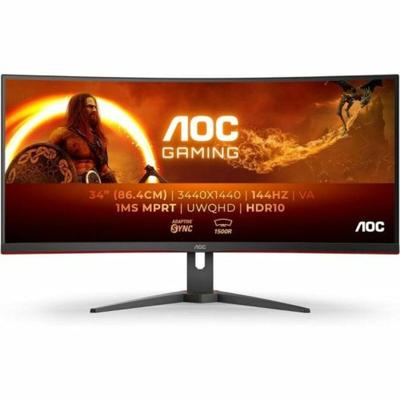 AOC CU34G2XE 34 WQHD gebogen pc-monitor VA-paneel 144Hz 1ms 1 HDMI 1DP Adaptive Sync Zwart