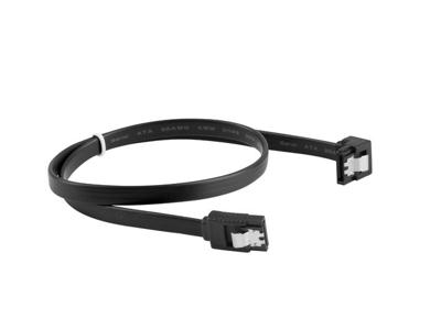 LANBERG SATA datakabel II (6GB/S) F/F 50 cm; metalen CLIPS ANGLED BLACK