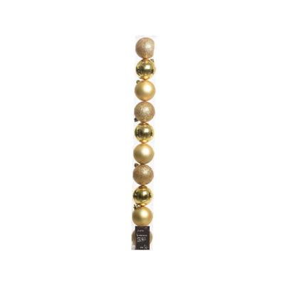 Decoris kerstballen set plastic 10st licht goud 6cm Decoris kerstballen set plastic 10st licht goud 6cm