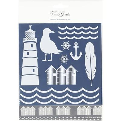 Creativ Company Deco folie en transfervel, vuurtoren, vel 15x15 cm, blauw, zilver, 2x2 vel/ 1 doos Creativ Company Deco folie en transfervel, vuurtoren, vel 15x15 cm, blauw, zilver, 2x2 vel/ 1 doos