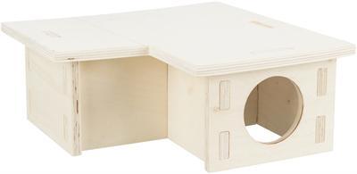 TRIXIE KNAAGDIERHUIS 3 KAMERS ONBEHANDELD HOUT NATUREL 30X30X12 CM TRIXIE KNAAGDIERHUIS 3 KAMERS ONBEHANDELD HOUT NATUREL 30X30X12 CM