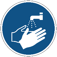 Handen wassen verplicht gebods- Ø 100 mm - Sticker - thumbnail