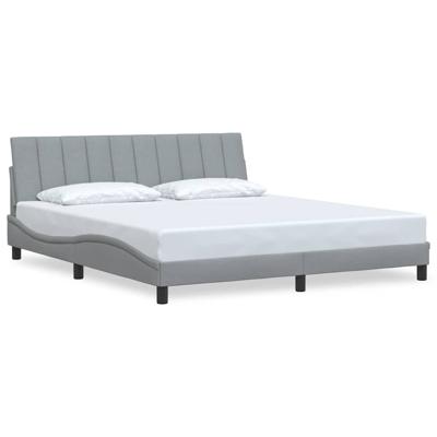 Bedframe zonder matras "Hanko" stof lichtgrijs 180x200 cm