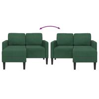 2-zitsbank met ligstoel L-vorm donkergroen 125 cm linnen - thumbnail