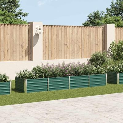 Plantenbak verhoogd 320x80x45 cm gegalvaniseerd staal groen