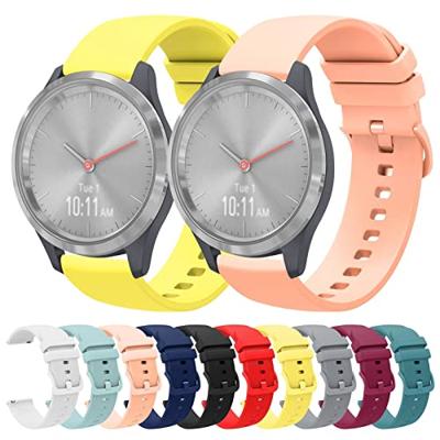By Qubix - Compatible met Garmin Venu 3s / Vivoactive 4s / Venu 2s / Vivomove 3s / Forerunner 255s - Soft siliconen bandje - Zalmroze - Compatible Garmin bandje