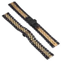 By Qubix - Stalen band - Zwart met goud - Compatible met Garmin Approach S12 / S40 / S42 - Compatible Garmin bandje - Bandbreedte: 20mm - thumbnail