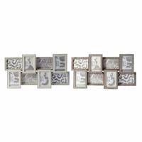Fotolijsten DKD Home Decor 60 x 3 x 32 cm Kristal Grijs Bruin Hout MDF Stads (2 Stuks) - thumbnail