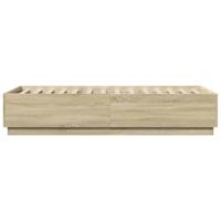 Bedframe met LED-verlichting sonoma eikenkleurig 100x200 cm - thumbnail