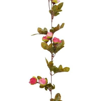 VidaXL Kerstslingers met bloemen 6 st 215 cm rozenroze VidaXL Kerstslingers met bloemen 6 st 215 cm rozenroze