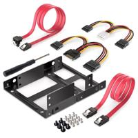 2 5 inch naar 3 5 Inch externe harde schijf SSD metaal Kit Adapter bevestigingsbeugel met SATA Data Power kabels en schroeven - thumbnail