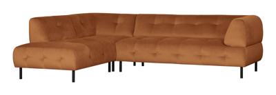 WOOOD Hoekbank 'Lloyd' Links, Velvet, kleur Cinnamon