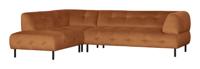 WOOOD Hoekbank 'Lloyd' Links, Velvet, kleur Cinnamon - thumbnail