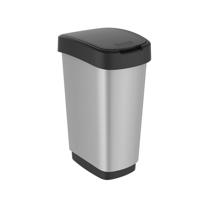 Rotho Twist Afvalbak 25L Zilver/Metallic - thumbnail