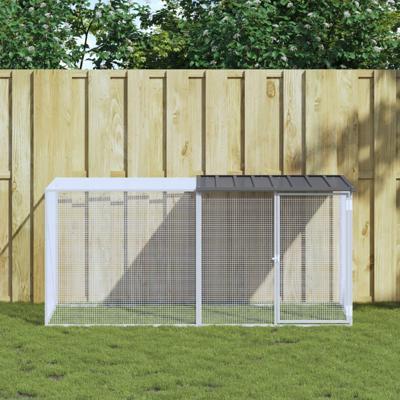VidaXL Kippenhok met dak antraciet 203x98x90 cm gegalvaniseerd staal VidaXL Kippenhok met dak antraciet 203x98x90 cm gegalvaniseerd staal
