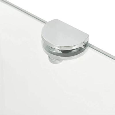 Hoekschap met chromen dragers transparant 35x35 cm glas