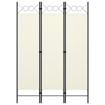 vidaXL Kamerscherm met 3 panelen 120x180 cm crèmewit