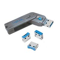 LogiLink USB PORT LOCK, 1 KEY + 4 LOCKS USB-A-poortslot Set van 4 stuks Zilver, Blauw Incl. 1 sleutel - thumbnail