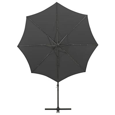 Zweefparasol met paal en LED-verlichting 300 cm antracietkleur Zweefparasol met paal en LED-verlichting 300 cm antracietkleur