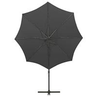 VidaXL Zweefparasol met paal en led-verlichting 300 cm antracietkleur - thumbnail