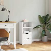 Bijzetkast met lades ODDA 40x24x79 cm massief grenenhout wit - thumbnail