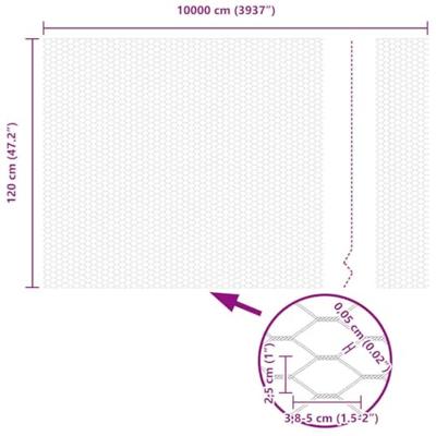 Zeskantig hekwerk Zilver 1.2 x 100 m Gegalvaniseerd staal