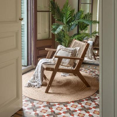 Kave Home Vloerkleed 'Doc' 150 x 150cm, kleur Naturel