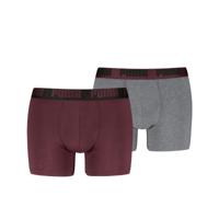 Puma Boxershorts Everyday Basic 2-pack Burgundy / Grey Melange-M - thumbnail
