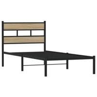 Bedframe zonder matras metaal sonoma eikenkleurig 90x190 cm - thumbnail