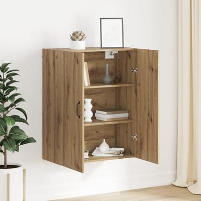Hangkast artisanaal eikenkleurig 69.5 x 34 x 90 cm Bewerkt hout