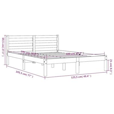 Bedframe zonder matras massief grenenhout wasbruin 120x190 cm