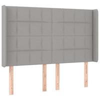 Boxspring met matras en LED stof lichtgrijs 140x190 cm - thumbnail