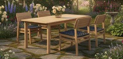 Jala dining set 5pcs acacia teak look/rope anthracite Eurofar - Eurofar Jala dining set 5pcs acacia teak look/rope anthracite Eurofar - Eurofar