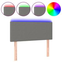 Hoofdbord LED 144x5x118/128 cm stof donkergrijs - thumbnail