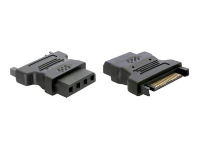 Delock Adapter Schijf, Stroom [1x Molex 4-polig bus - 1x SATA-stroomstekker] Zwart