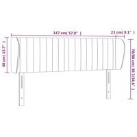 Hoofdbord met randen 147x23x78/88 cm fluweel lichtgrijs - thumbnail