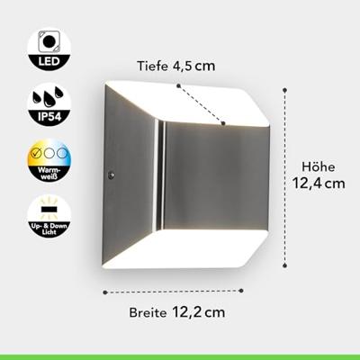 ECO-Light FLOYD 1140113 LED-buitenlamp (wand) LED LED 7.00 W RVS ECO-Light FLOYD 1140113 LED-buitenlamp (wand) LED LED 7.00 W RVS