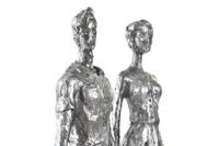 Decoratieve figuren DKD Home Decor 26 x 11,5 x 41,5 cm Zilverkleurig Zwart Familie - thumbnail