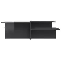 Salontafels 2 st bewerkt hout hoogglans grijs - thumbnail