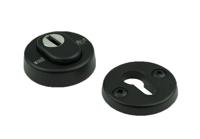 AMI Veiligheidsbeslag Rozet Rond 15 Mm Kt Zwart 9005 Str Deurdikte 38-42 Mm. - 739705 - thumbnail