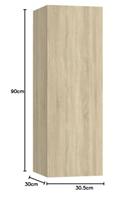 Tv-meubels 2 st 30,5x30x90 cm bewerkt hout sonoma eikenkleurig - thumbnail