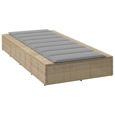 Ligbed met zwevend kussen poly rattan beige Ligbed met zwevend kussen poly rattan beige