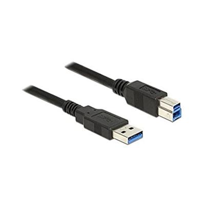 Delock USB-kabel USB 3.2 Gen1 (USB 3.0 / USB 3.1 Gen1) USB-A stekker, USB-B stekker 3.00 m Zwart Vergulde steekcontacten 85069