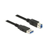 Delock USB-kabel USB 3.2 Gen1 (USB 3.0 / USB 3.1 Gen1) USB-A stekker, USB-B stekker 3.00 m Zwart Vergulde steekcontacten 85069 - thumbnail