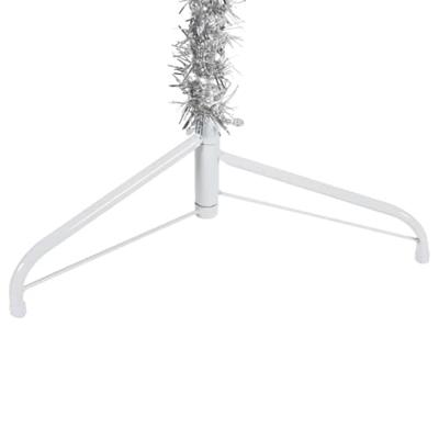 VidaXL Kunstkerstboom half met standaard smal 210 cm zilverkleurig