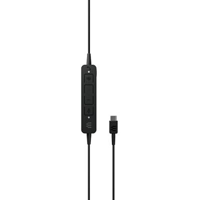 EPOS 1000221 On Ear headset Kabel Stereo Zwart Volumeregeling, Microfoon uitschakelbaar (mute) Telefoon