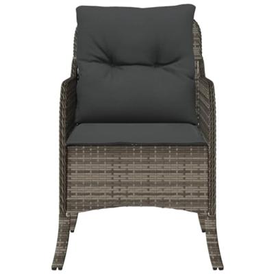 Tuinstoelen 2 st met kussens poly rattan grijs - thumbnail
