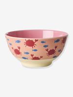 Kom van melamine met krab RICE print 700 ml koraal - thumbnail